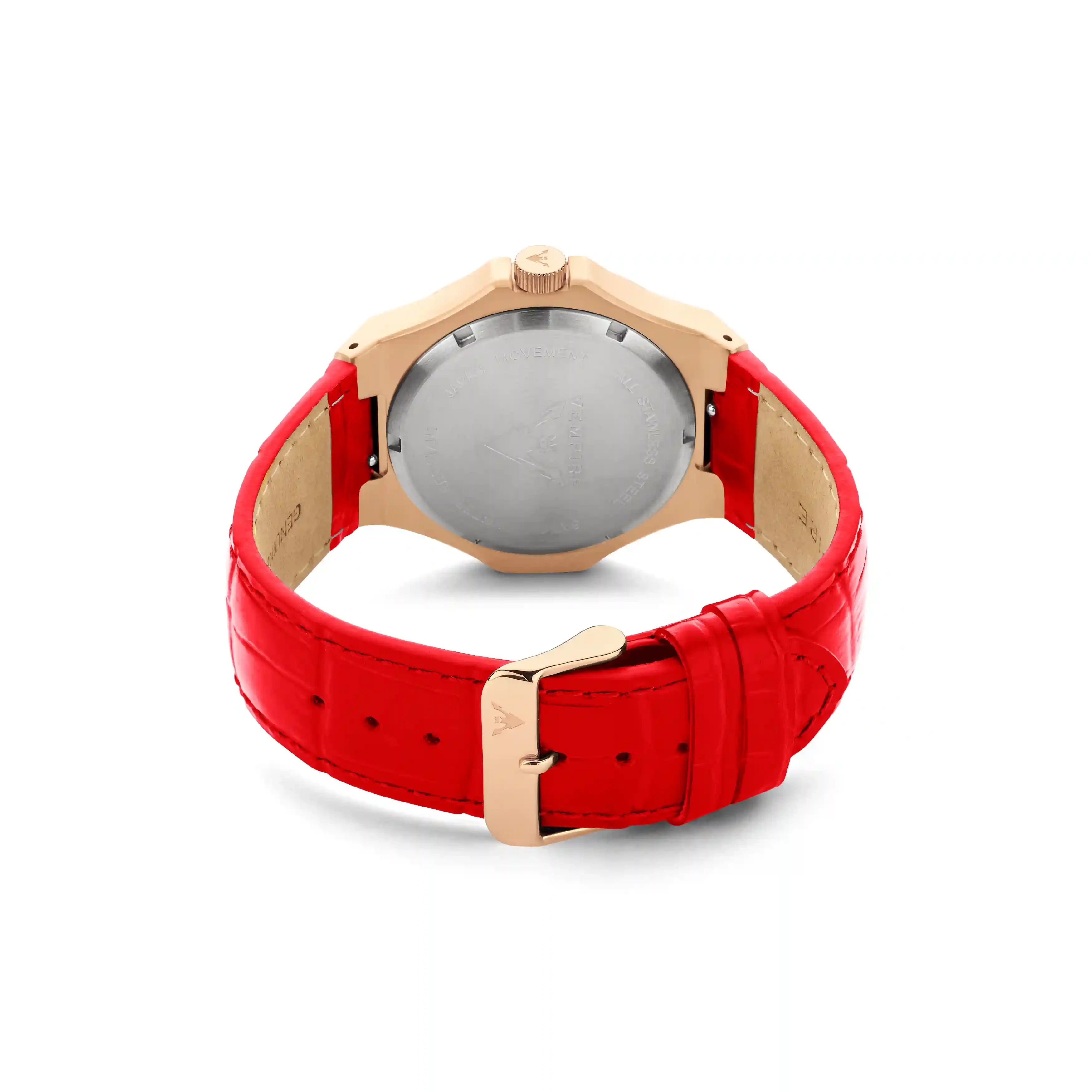 PHOENIX - RED / ROSE GOLD (LEATHER)