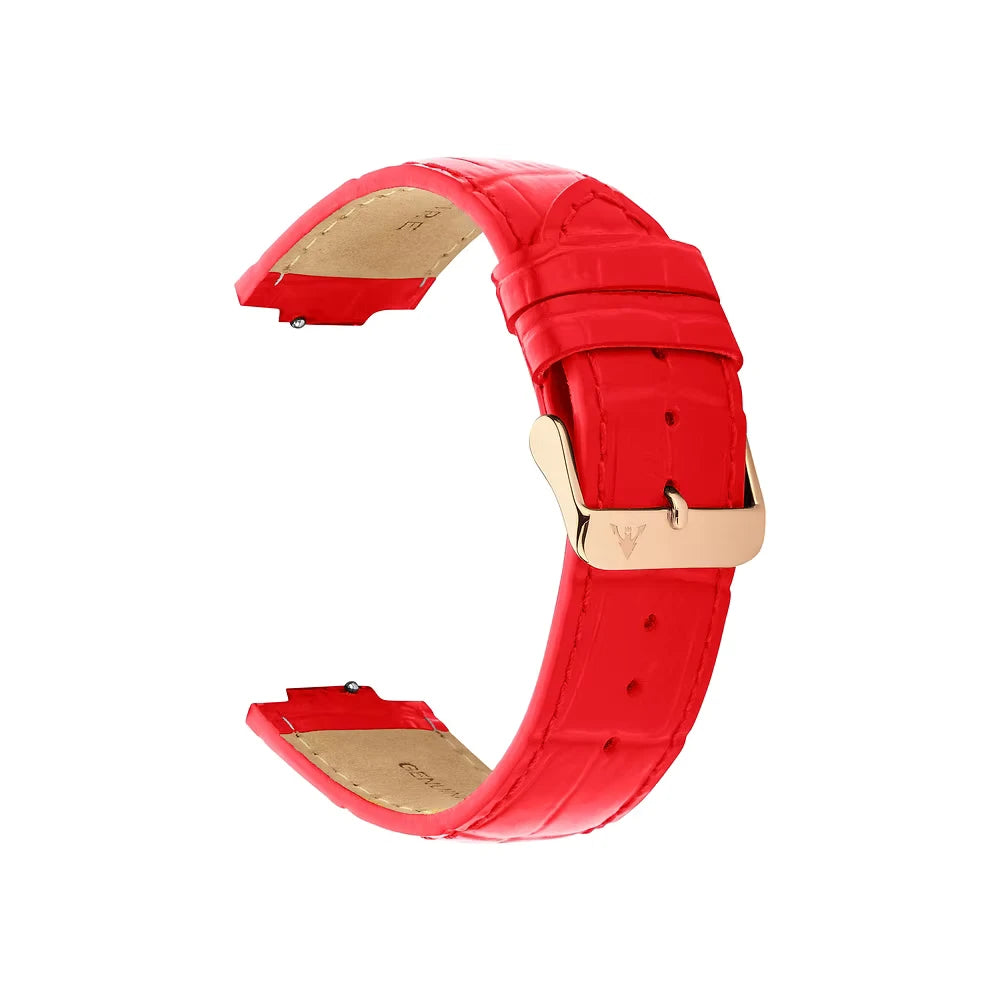 Red Leather - Rose Gold