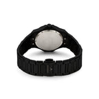 Vempire Shadow black red steel watch back view on white background